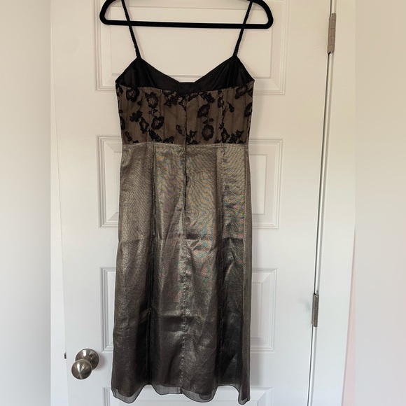 Marc Jacobs Vintage Lace Bustier and Metallic Silk Dress, Lace Straps, Size 0 - Picture 6 of 13